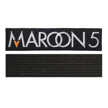 MAXIMUMPATCHES - Maroon 5 - 11,8 cm x 2,8 cm - Ecusson Patch Brodé Avec Scratch Cousu Au Dos + Carré Scratch A Coudre, Face Opposé 10 cm x 10 cm/Groupe Musique Métal Rock Punk Heavy Trash Blues