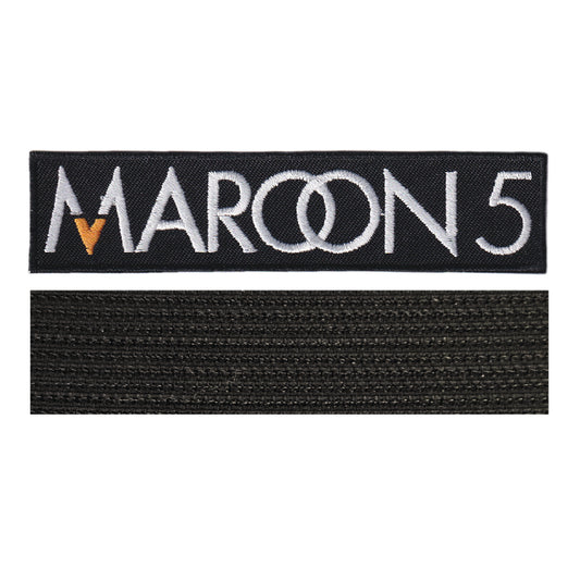 MAXIMUMPATCHES - Maroon 5 - 11,8 cm x 2,8 cm - Ecusson Patch Brodé Avec Scratch Cousu Au Dos + Carré Scratch A Coudre, Face Opposé 10 cm x 10 cm/Groupe Musique Métal Rock Punk Heavy Trash Blues