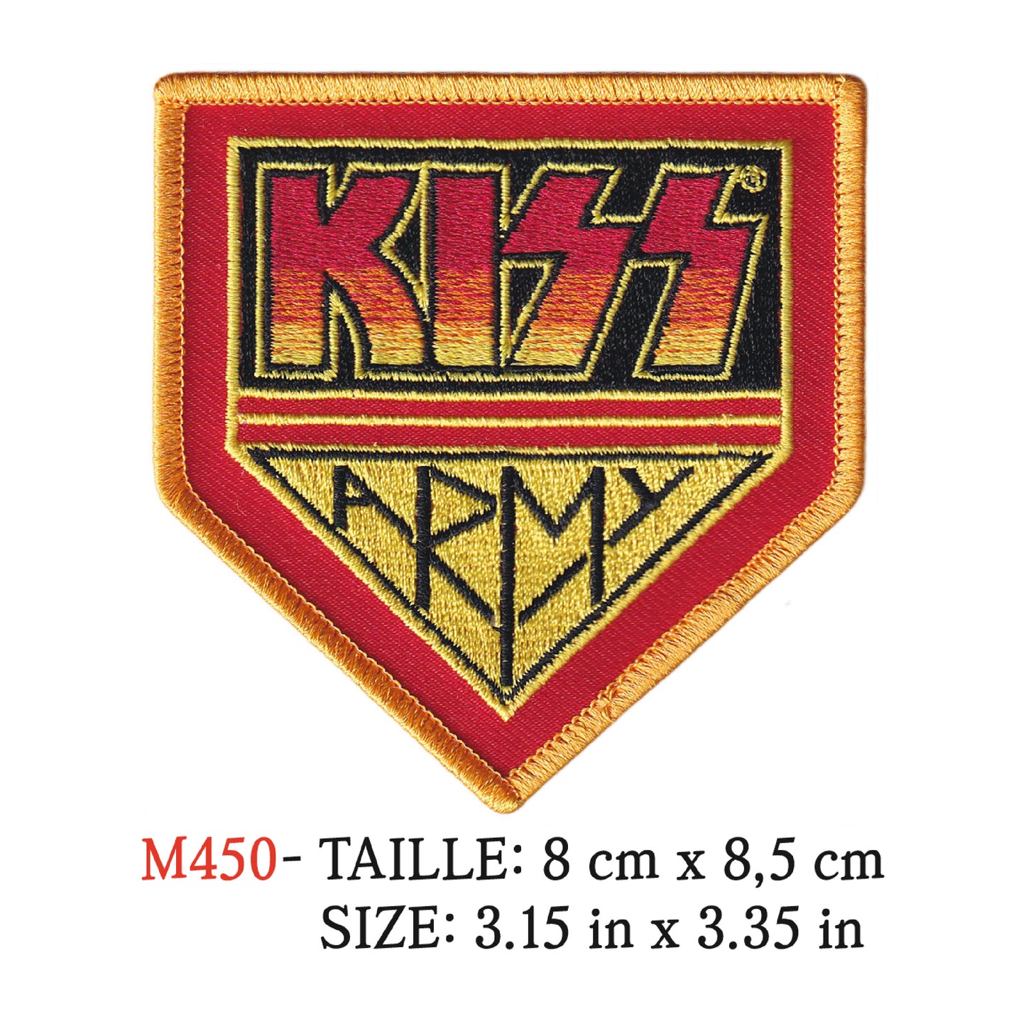 MAXIMUMPATCHES - Ecusson Patch Brodé Thermocollant - 8 cm x 8,5 cm - Kiss Groupe Musique Rock Punk Hard Trash Métal Heavy Psychedelic