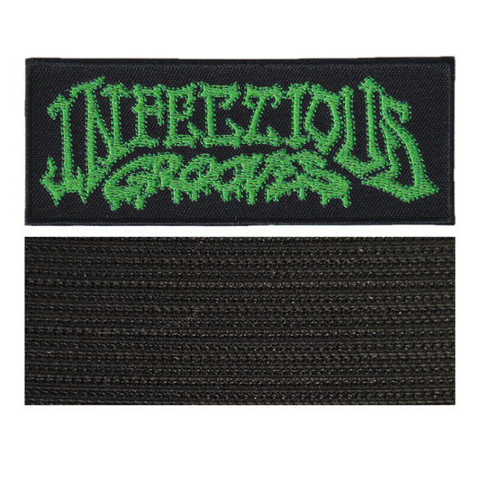 MAXIMUMPATCHES - 10,8 cm x 4,2 cm - Ecusson Patch Brodé Avec Scratch Cousu Au Dos + Carré Scratch A Coudre, Face Opposé 10 cm x 10 cm/Groupe Musique Métal Rock Punk Heavy Trash Blues