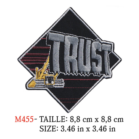 MAXIMUMPATCHES - Ecusson Patch Brodé Thermocollant - 8,8 cm x 8,8 cm - Trust Groupe Musique Rock Punk Hard Trash Métal Heavy Psychedelic