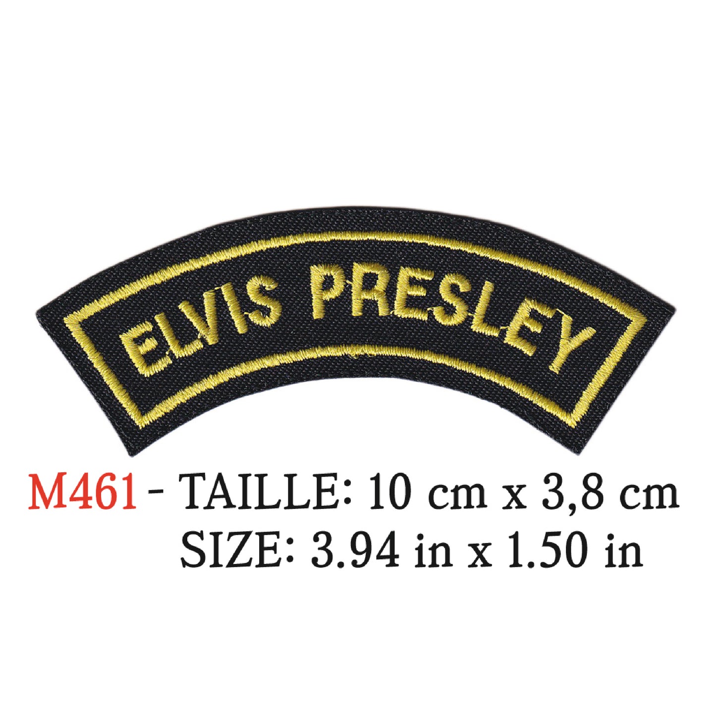 MAXIMUMPATCHES - Ecusson Patch Brodé Thermocollant - 10 cm x 3,8 cm - Elvis Presley Groupe Musique Rock Punk Hard Trash Métal Heavy Psychedelic