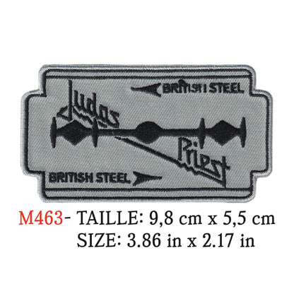 MAXIMUMPATCHES - Ecusson Patch Brodé Thermocollant - 9,8 cm x 5,5 cm - Judas Priest Groupe Musique Rock Punk Hard Trash Métal Heavy Psychedelic