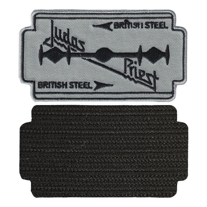 MAXIMUMPATCHES - Judas Priest - 9,8 cm x 5,5 cm - Ecusson Patch Brodé Avec Scratch Cousu Au Dos + Carré Scratch A Coudre, Face Opposé 10 cm x 10 cm/Groupe Musique Métal Rock Punk Heavy Trash Blues