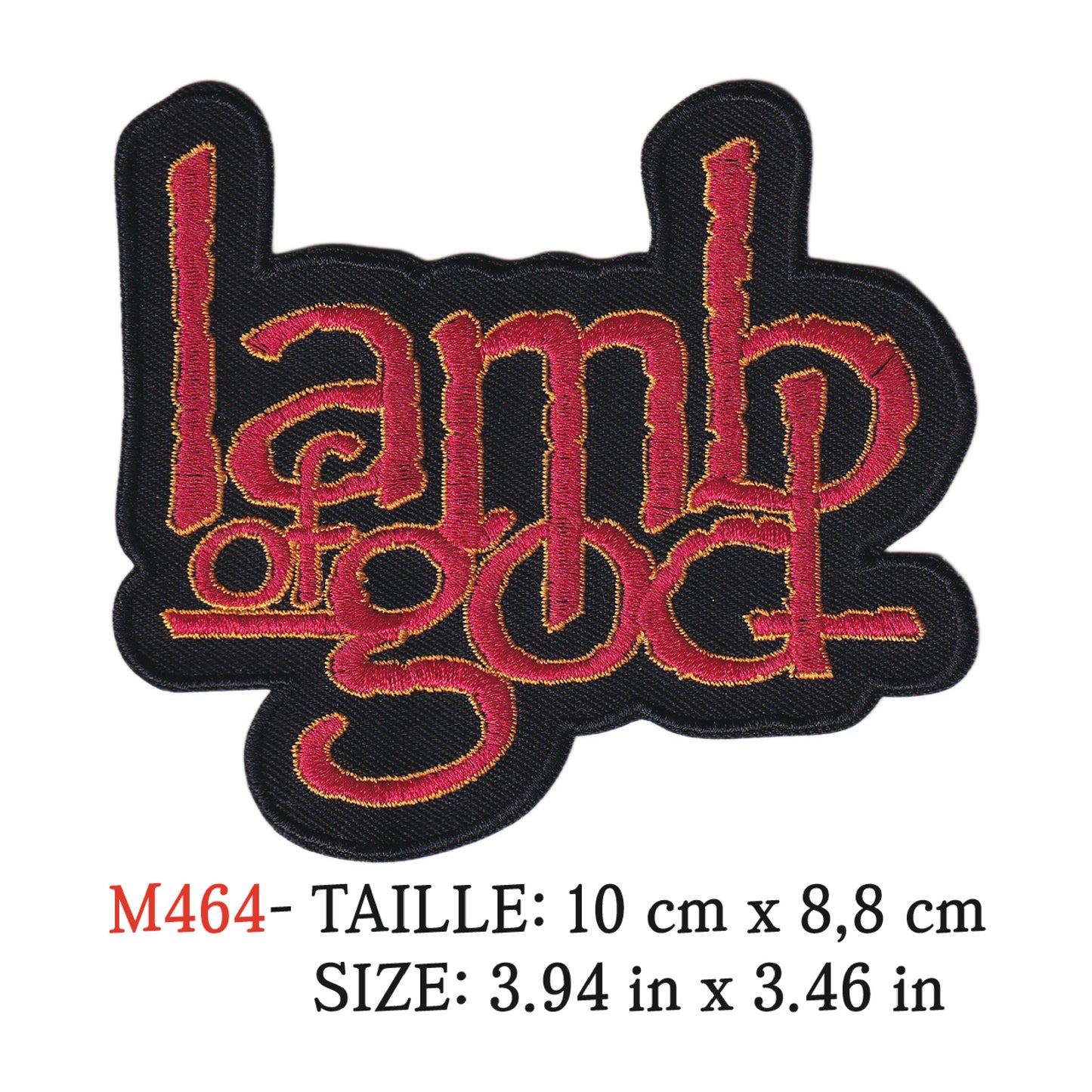 MAXIMUMPATCHES - Ecusson Patch Brodé Thermocollant - 10 cm x 8,8 cm - Lamb Of God Groupe Musique Rock Punk Hard Trash Métal Heavy Psychedelic