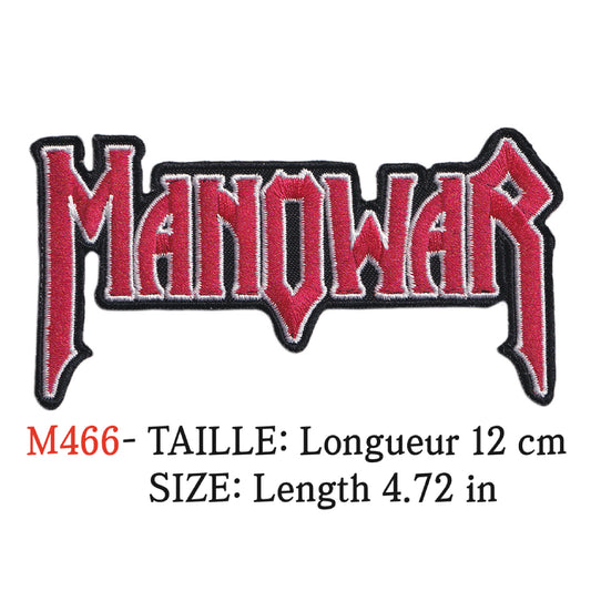 MAXIMUMPATCHES - Ecusson Patch Brodé Thermocollant - Longueur 12cm - Manowar Groupe Musique Rock Punk Hard Trash Métal Heavy Psychedelic
