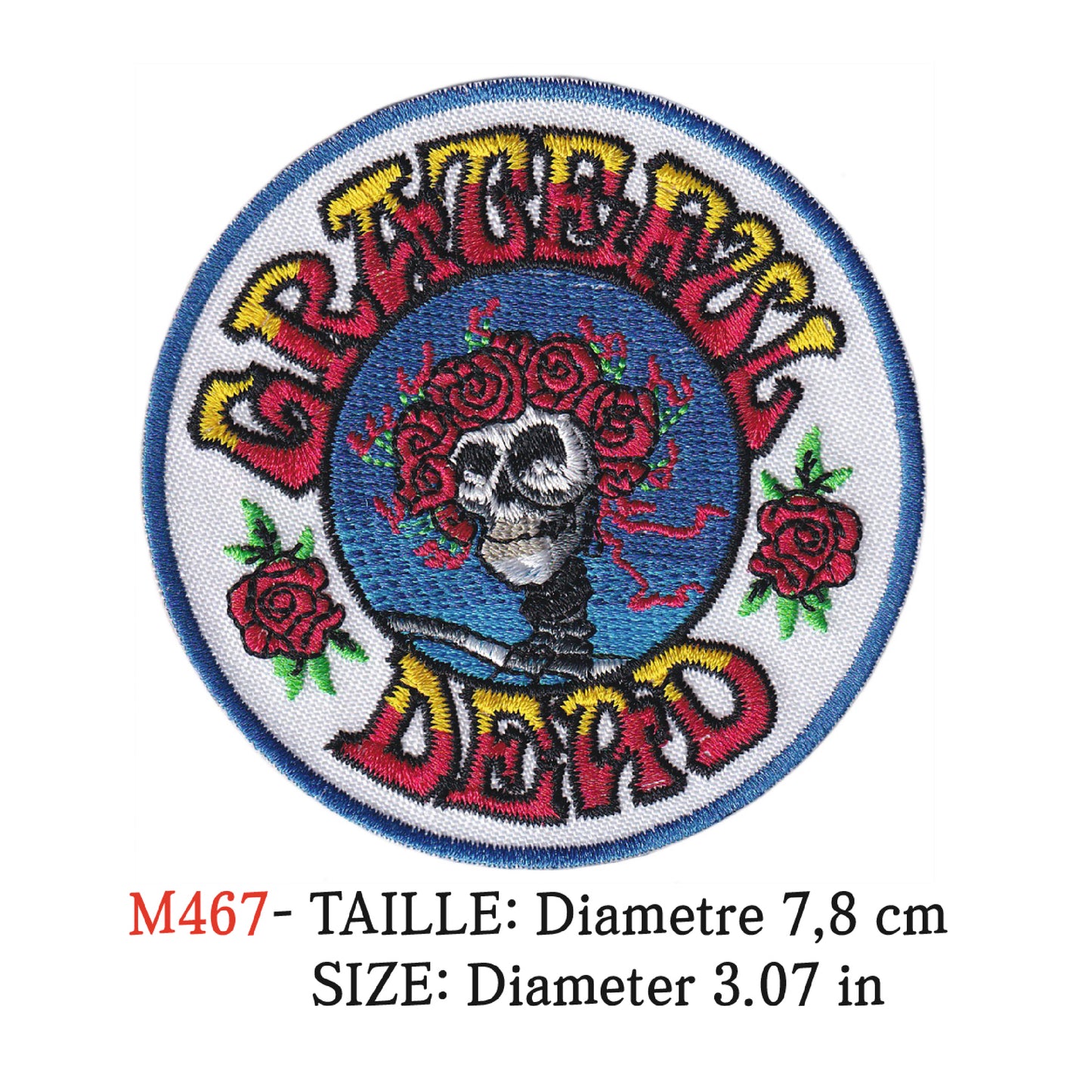 MAXIMUMPATCHES - Ecusson Patch Brodé Thermocollant - Diametre 7,8 cm - Grateful Dead