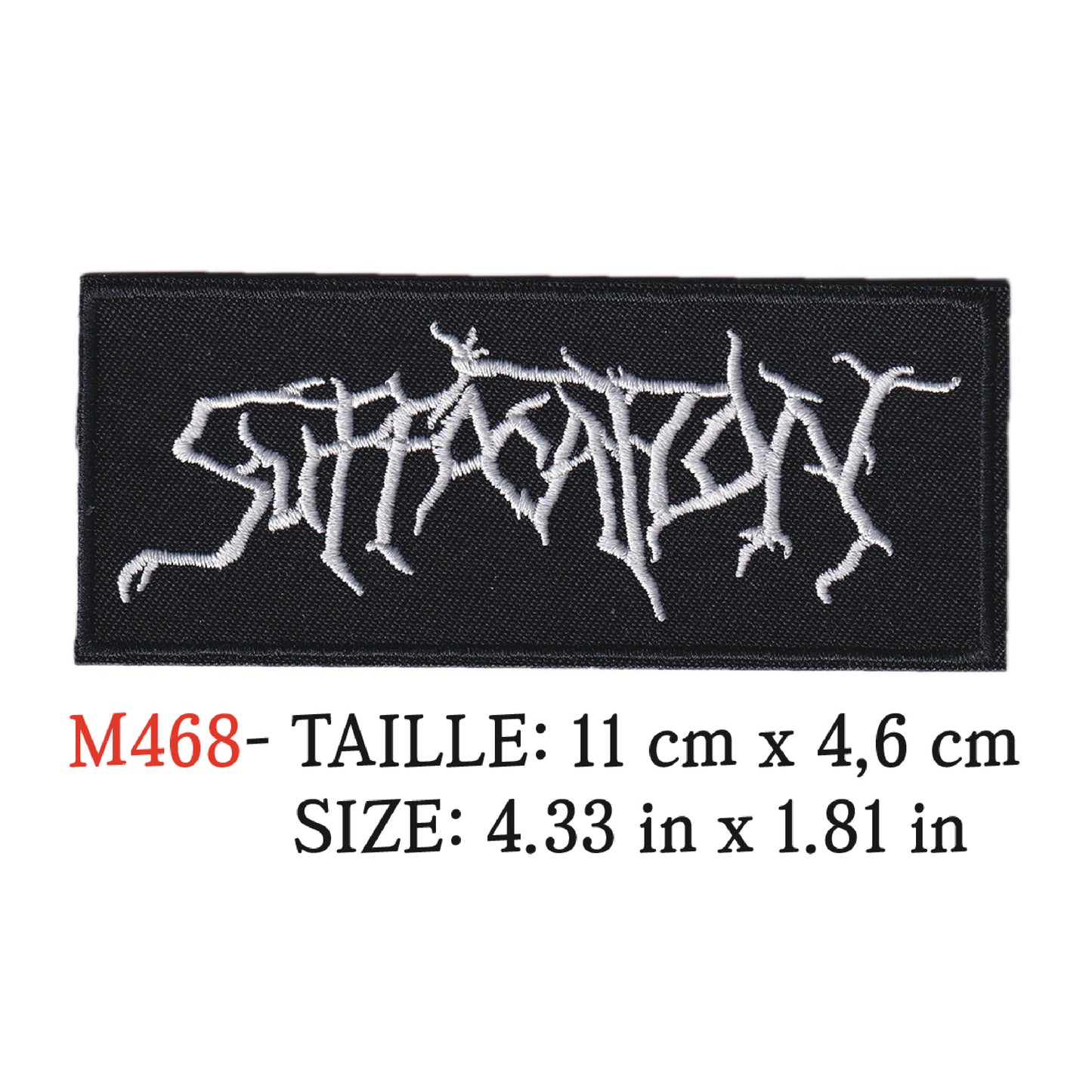 MAXIMUMPATCHES - Ecusson Patch Brodé Thermocollant - 11 cm x 4,6 cm - Suffocation Groupe Musique Rock Punk Hard Trash Métal Heavy Psychedelic