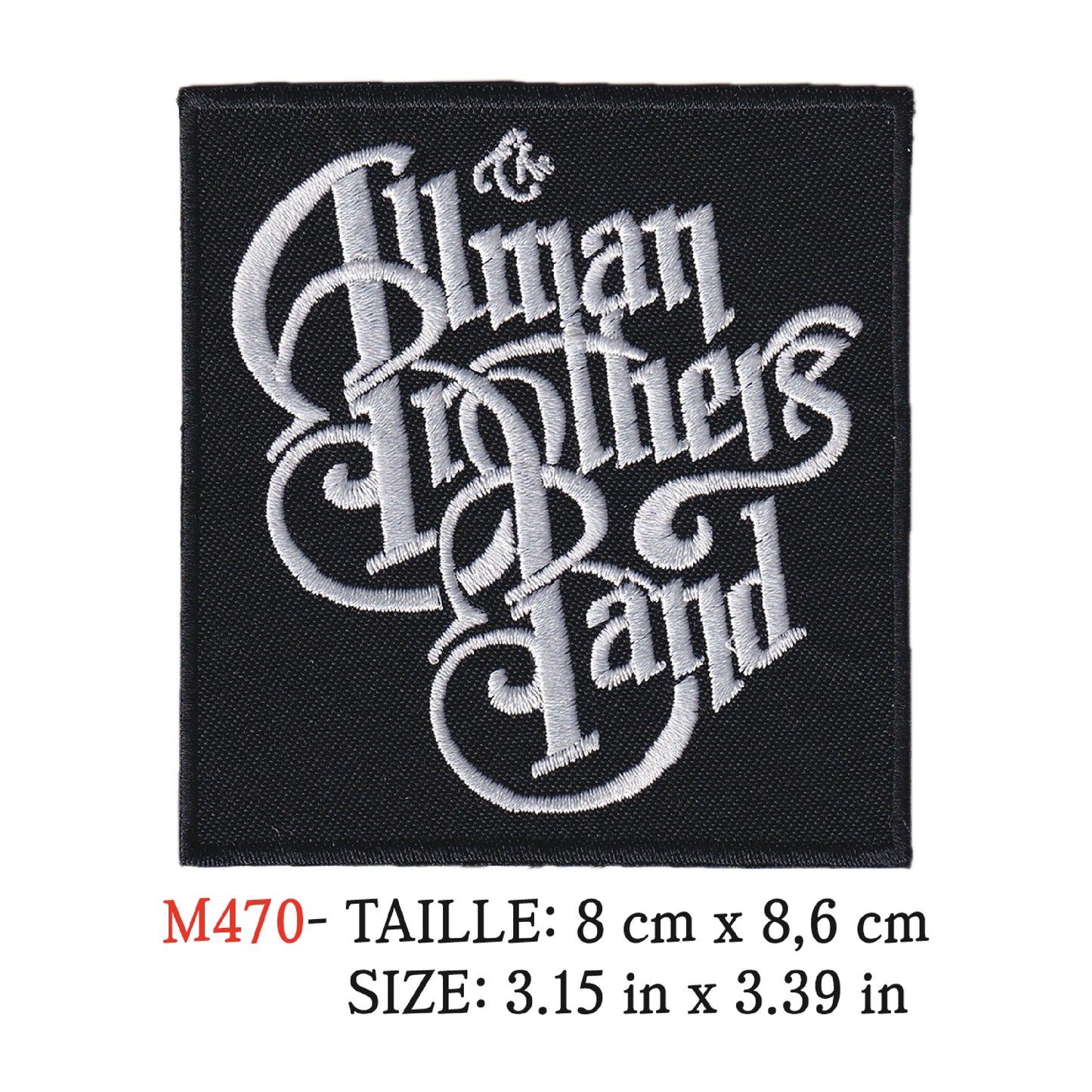 MAXIMUMPATCHES - Ecusson Patch Brodé Thermocollant - 8 cm x 8,6 cm - Allman Brothers Band Groupe Musique Rock Punk Hard Trash Métal Heavy Psychedelic Country
