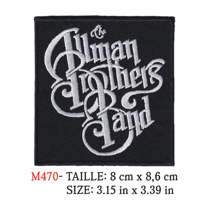 MAXIMUMPATCHES - Ecusson Patch Brodé Thermocollant - 8 cm x 8,6 cm - Allman Brothers Band Groupe Musique Rock Punk Hard Trash Métal Heavy Psychedelic Country