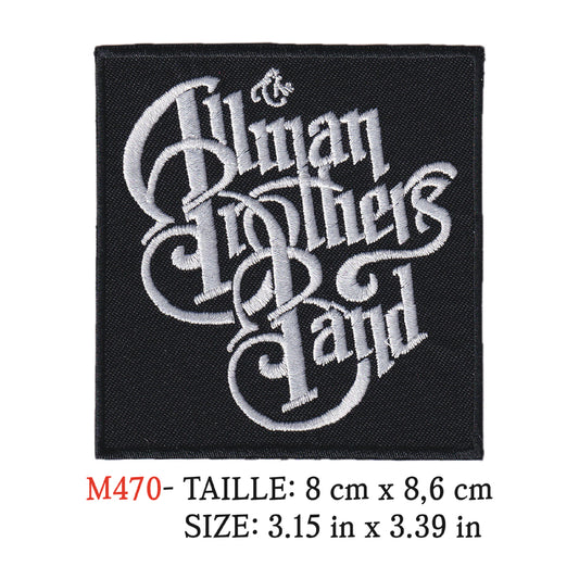 MAXIMUMPATCHES - Ecusson Patch Brodé Thermocollant - 8 cm x 8,6 cm - Allman Brothers Band Groupe Musique Rock Punk Hard Trash Métal Heavy Psychedelic Country