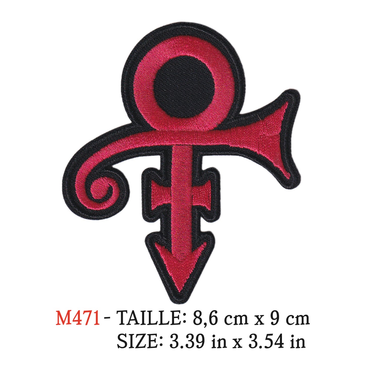 MAXIMUMPATCHES - Ecusson Patch Brodé Thermocollant - 8,6 cm x 9 cm - Prince Love Symbol Groupe Musique Rock Punk Hard Trash Métal Heavy Psychedelic