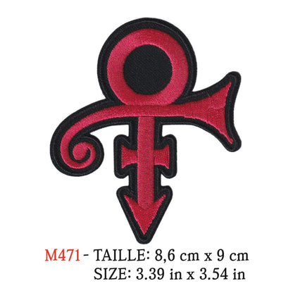 MAXIMUMPATCHES - Ecusson Patch Brodé Thermocollant - 8,6 cm x 9 cm - Prince Love Symbol Groupe Musique Rock Punk Hard Trash Métal Heavy Psychedelic