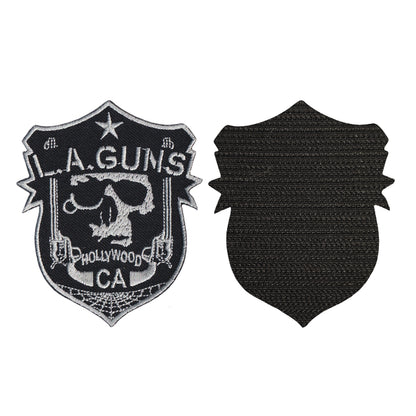 MAXIMUMPATCHES - L.A. Guns - 7,2 cm x 8,8 cm - Ecusson Patch Brodé Avec Scratch Cousu Au Dos + Carré Scratch A Coudre, Face Opposé 10 cm x 10 cm/Groupe Musique Métal Rock Punk Heavy Trash Blues