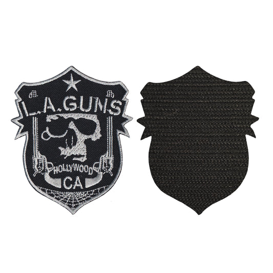 MAXIMUMPATCHES - L.A. Guns - 7,2 cm x 8,8 cm - Ecusson Patch Brodé Avec Scratch Cousu Au Dos + Carré Scratch A Coudre, Face Opposé 10 cm x 10 cm/Groupe Musique Métal Rock Punk Heavy Trash Blues