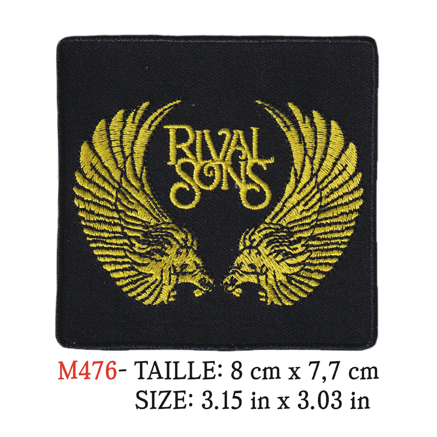 MAXIMUMPATCHES - Ecusson Patch Brodé Thermocollant - 8 cm x 7,7 cm - Rival Sons Groupe Musique Rock Punk Hard Trash Métal Heavy Psychedelic