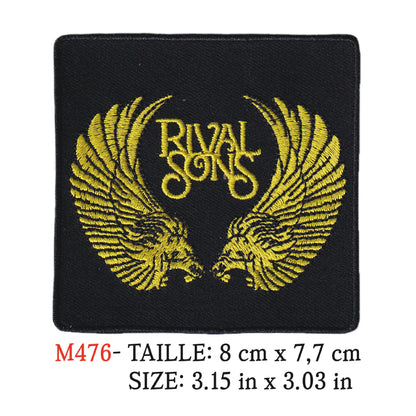 MAXIMUMPATCHES - Ecusson Patch Brodé Thermocollant - 8 cm x 7,7 cm - Rival Sons Groupe Musique Rock Punk Hard Trash Métal Heavy Psychedelic