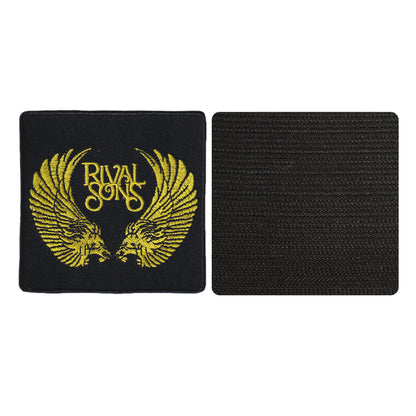 MAXIMUMPATCHES - Rival Sons - 8 cm x 7,7 cm - Ecusson Patch Brodé Avec Scratch Cousu Au Dos + Carré Scratch A Coudre, Face Opposé 10 cm x 10 cm/Groupe Musique Métal Rock Punk Heavy Trash Blues