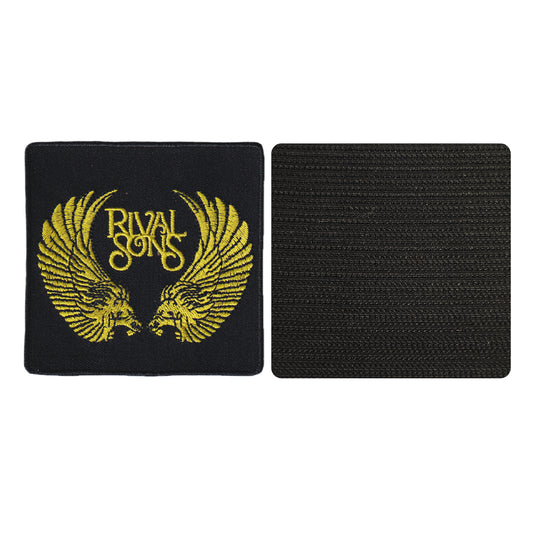 MAXIMUMPATCHES - Rival Sons - 8 cm x 7,7 cm - Ecusson Patch Brodé Avec Scratch Cousu Au Dos + Carré Scratch A Coudre, Face Opposé 10 cm x 10 cm/Groupe Musique Métal Rock Punk Heavy Trash Blues