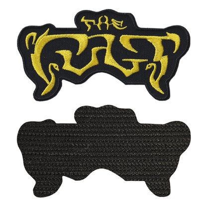 MAXIMUMPATCHES - The Cult - 11,8 cm x 6,3 cm - Ecusson Patch Brodé Avec Scratch Cousu Au Dos + Carré Scratch A Coudre, Face Opposé 10 cm x 10 cm/Groupe Musique Métal Rock Punk Heavy Trash Blues