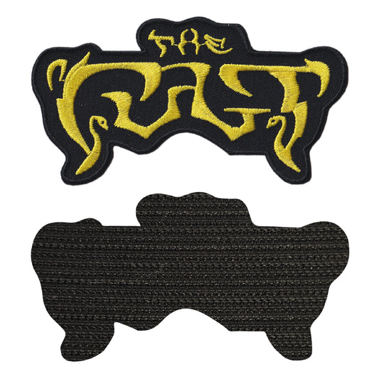 MAXIMUMPATCHES - The Cult - 11,8 cm x 6,3 cm - Ecusson Patch Brodé Avec Scratch Cousu Au Dos + Carré Scratch A Coudre, Face Opposé 10 cm x 10 cm/Groupe Musique Métal Rock Punk Heavy Trash Blues