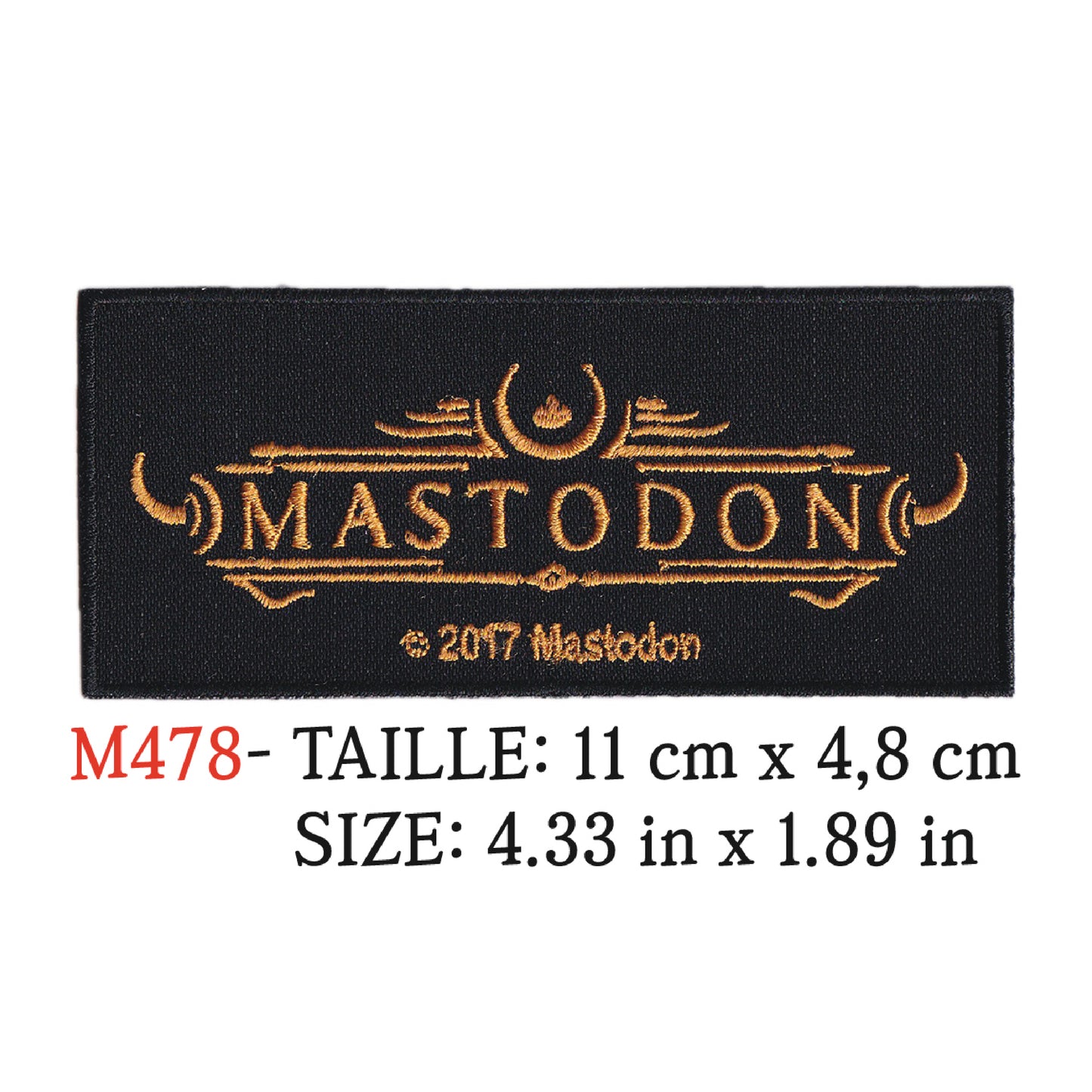 MAXIMUMPATCHES - Ecusson Patch Brodé Thermocollant - 11,8 cm x 6,3 cm - Mastodon Groupe Musique Rock Punk Hard Trash Métal Heavy Psychedelic