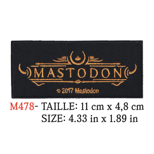 MAXIMUMPATCHES - Ecusson Patch Brodé Thermocollant - 11,8 cm x 6,3 cm - Mastodon Groupe Musique Rock Punk Hard Trash Métal Heavy Psychedelic