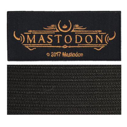 MAXIMUMPATCHES - Mastodon - 11 cm x 4,8 cm - Ecusson Patch Brodé Avec Scratch Cousu Au Dos + Carré Scratch A Coudre, Face Opposé 10 cm x 10 cm/Groupe Musique Métal Rock Punk Heavy Trash Blues