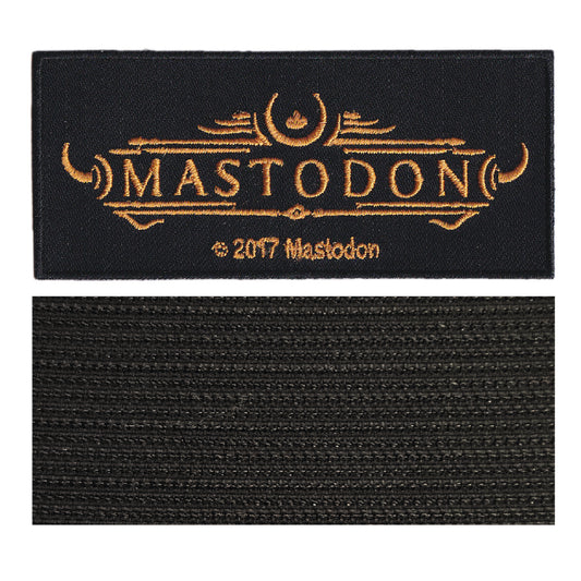 MAXIMUMPATCHES - Mastodon - 11 cm x 4,8 cm - Ecusson Patch Brodé Avec Scratch Cousu Au Dos + Carré Scratch A Coudre, Face Opposé 10 cm x 10 cm/Groupe Musique Métal Rock Punk Heavy Trash Blues