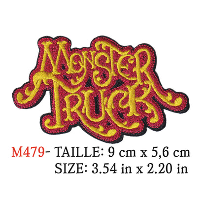 MAXIMUMPATCHES - Ecusson Patch Brodé Thermocollant - 9 cm x 5,6 cm - Monster Truck Groupe Musique Rock Punk Hard Trash Métal Heavy Psychedelic