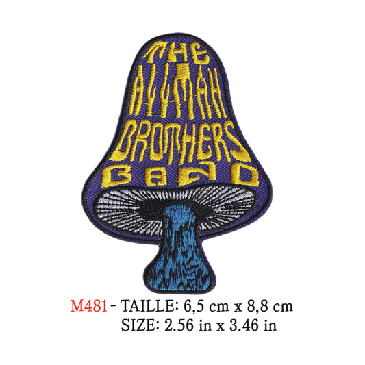 MAXIMUMPATCHES - Ecusson Patch Brodé Thermocollant - 6,5 cm x 8,8 cm - The Allman Brothers Band Groupe Musique Rock Punk Hard Trash Métal Heavy Psychedelic