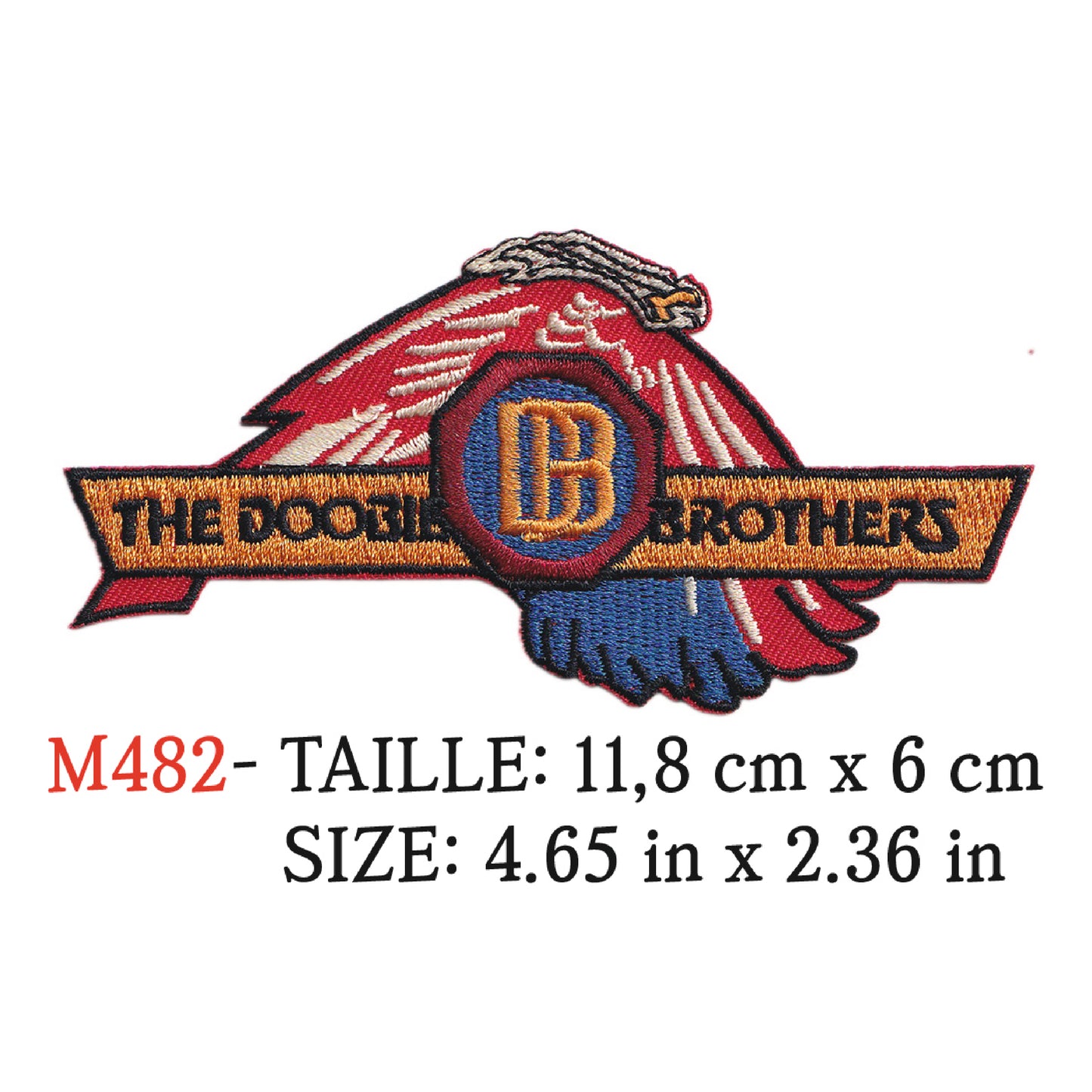 MAXIMUMPATCHES - Ecusson Patch Brodé Thermocollant  - 11,8 cm x 6 cm - Doobie Brothers Groupe Musique Rock Punk Hard Trash Métal Heavy Psychedelic