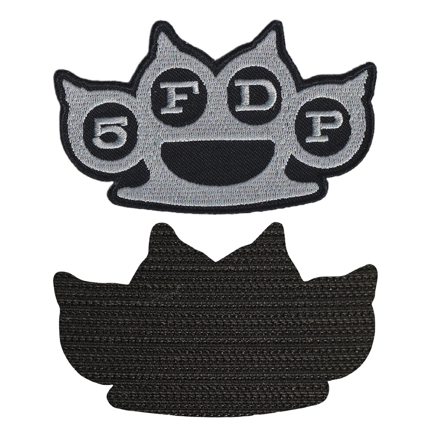 MAXIMUMPATCHES - 5 fdp finger death Punch - 10 cm x 6 cm - Ecusson Patch Brodé Avec Scratch Cousu Au Dos + Carré Scratch A Coudre, Face Opposé 10 cm x 10 cm/Groupe Musique Métal Rock Punk Heavy Trash Blues