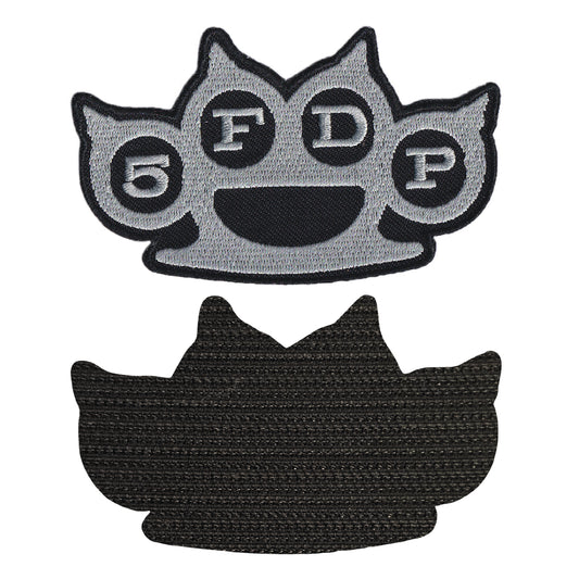 MAXIMUMPATCHES - 5 fdp finger death Punch - 10 cm x 6 cm - Ecusson Patch Brodé Avec Scratch Cousu Au Dos + Carré Scratch A Coudre, Face Opposé 10 cm x 10 cm/Groupe Musique Métal Rock Punk Heavy Trash Blues
