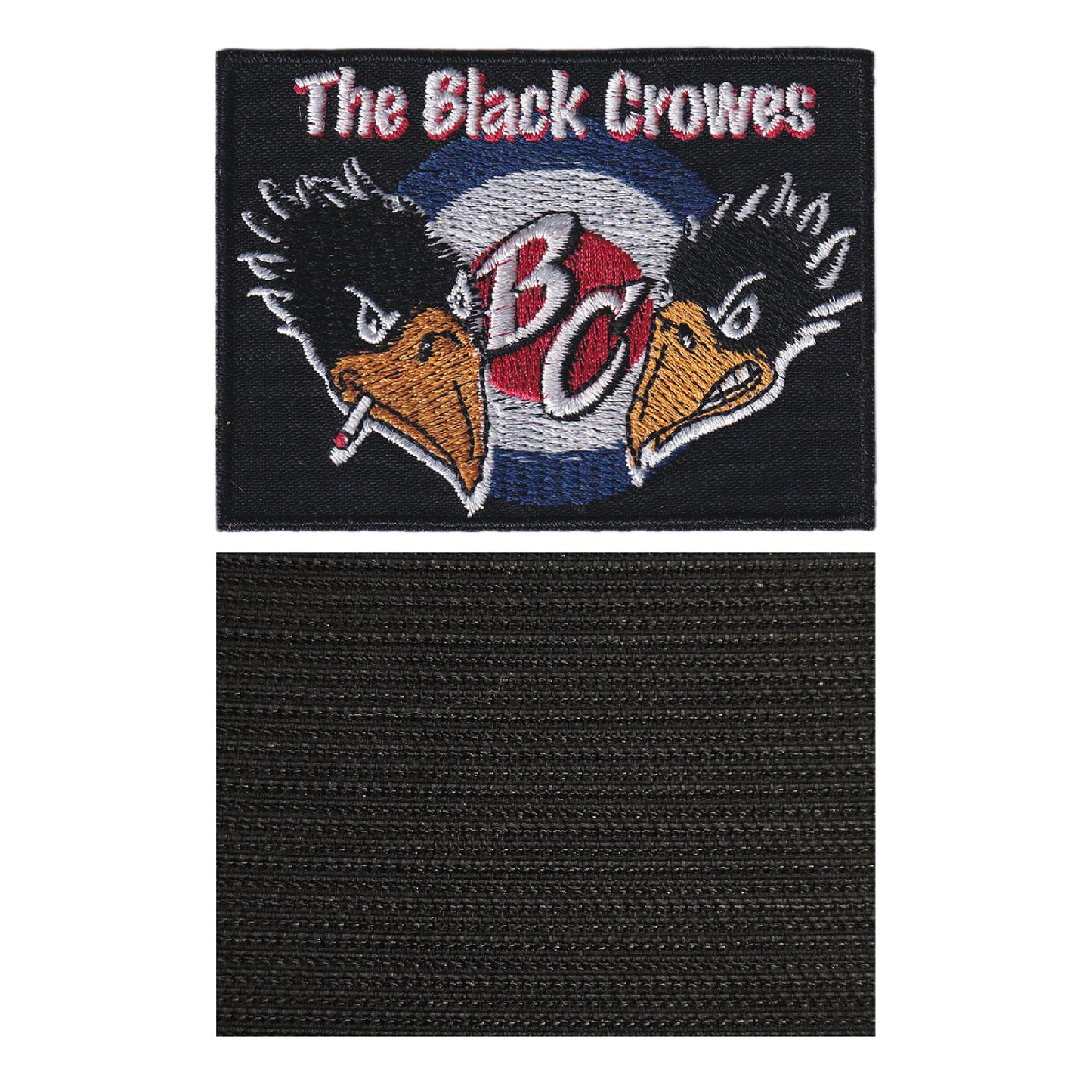 MAXIMUMPATCHES - The Black Crowes - 9 cm x 6,5 cm - Ecusson Patch Brodé Avec Scratch Cousu Au Dos + Carré Scratch A Coudre, Face Opposé 10 cm x 10 cm/Groupe Musique Métal Rock Punk Heavy Trash Blues