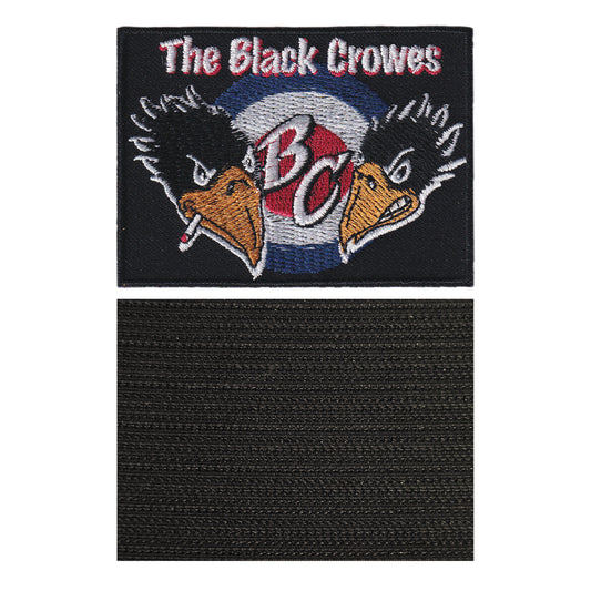 MAXIMUMPATCHES - The Black Crowes - 9 cm x 6,5 cm - Ecusson Patch Brodé Avec Scratch Cousu Au Dos + Carré Scratch A Coudre, Face Opposé 10 cm x 10 cm/Groupe Musique Métal Rock Punk Heavy Trash Blues