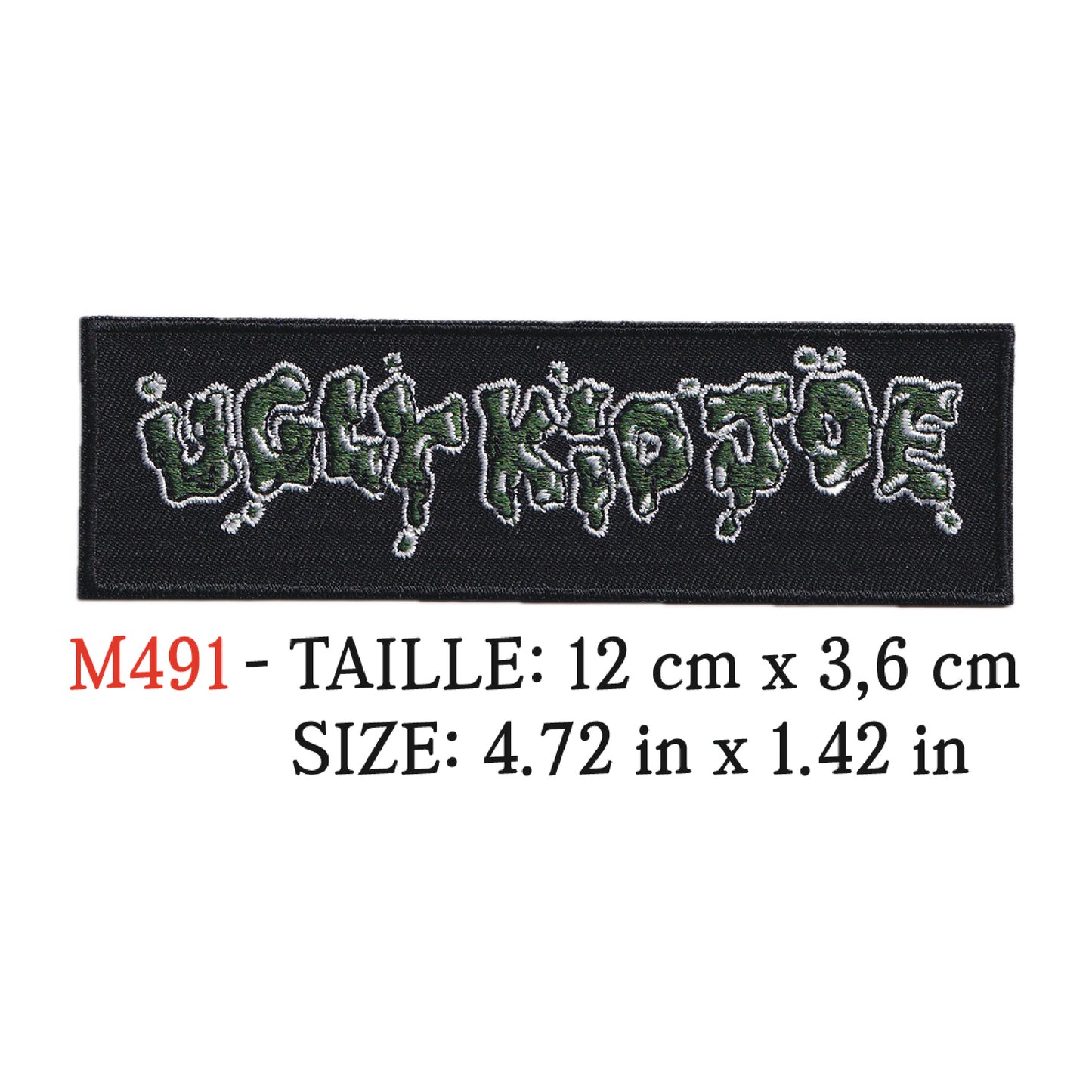 MAXIMUMPATCHES - Ecusson Patch Brodé Thermocollant - 12 cm x 3,6 cm - Groupe Musique Rock Punk Hard Trash Métal Heavy Psychedelic