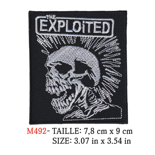 MAXIMUMPATCHES - Ecusson Patch Brodé Thermocollant - 7,8 cm x 9 cm - The Exploited Groupe Musique Rock Punk Hard Trash Métal Heavy Psychedelic