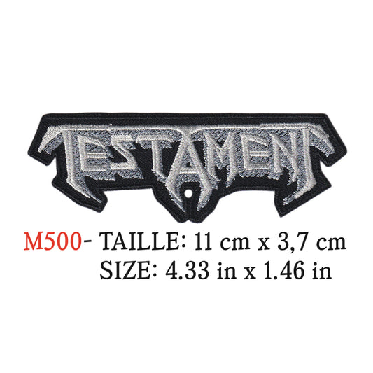 MAXIMUMPATCHES - Ecusson Patch Brodé Thermocollant - 11 cm x 3,7 cm - Testament Groupe Musique Rock Punk Hard Trash Métal Heavy Psychedelic