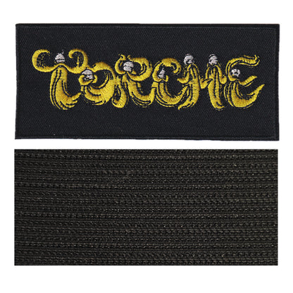 MAXIMUMPATCHES - Torche - 11 cm x 4,8 cm - Ecusson Patch Brodé Avec Scratch Cousu Au Dos + Carré Scratch A Coudre, Face Opposé 10 cm x 10 cm/Groupe Musique Métal Rock Punk Heavy Trash Blues