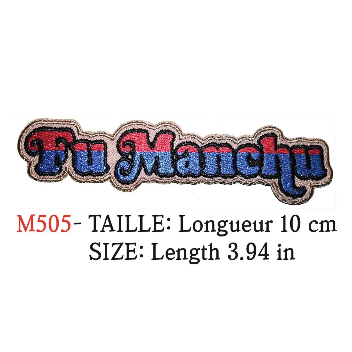 MAXIMUMPATCHES - Ecusson Patch Brodé Thermocollant - Longueur 10cm - Fu Manchu Groupe Musique Rock Punk Hard Trash Métal Heavy Psychedelic