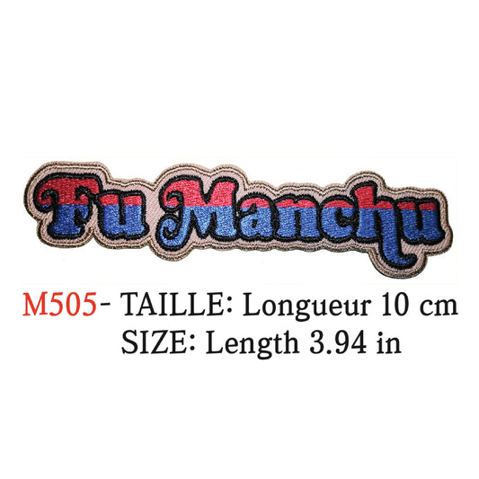 MAXIMUMPATCHES - Ecusson Patch Brodé Thermocollant - Longueur 10cm - Fu Manchu Groupe Musique Rock Punk Hard Trash Métal Heavy Psychedelic