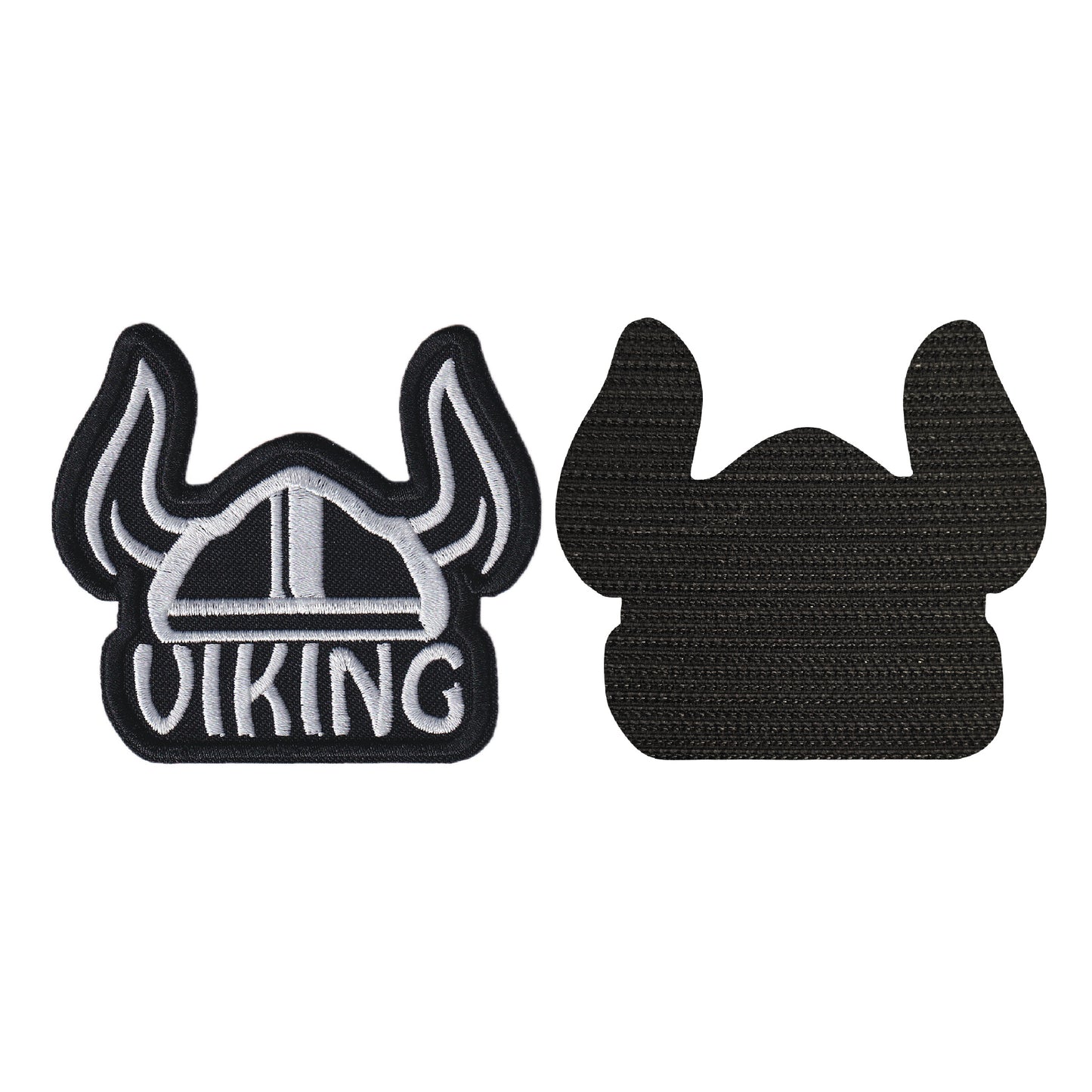 MAXIMUMPATCHES - Viking - 8,8 cm x 8 cm - Ecusson Patch Brodé Avec Scratch Cousu Au Dos + Carré Scratch A Coudre, Face Opposé 10 cm x 10 cm/Groupe Musique Métal Rock Punk Heavy Trash Blues