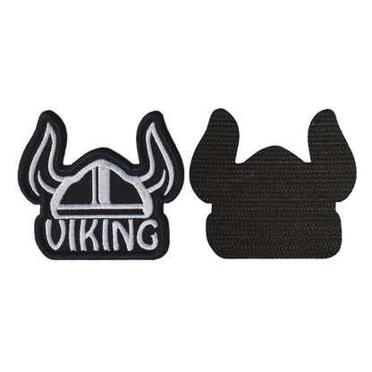 MAXIMUMPATCHES - Viking - 8,8 cm x 8 cm - Ecusson Patch Brodé Avec Scratch Cousu Au Dos + Carré Scratch A Coudre, Face Opposé 10 cm x 10 cm/Groupe Musique Métal Rock Punk Heavy Trash Blues