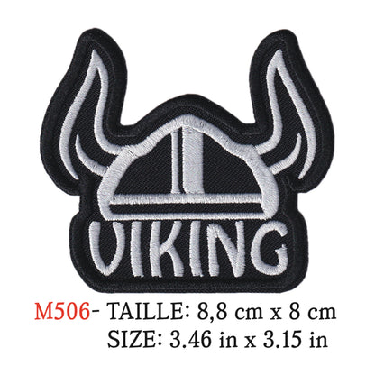MAXIMUMPATCHES - Ecusson Patch Brodé Thermocollant - 8,8 cm x 8 cm - Viking Groupe Musique Rock Punk Hard Trash Métal Heavy Psychedelic