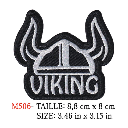 MAXIMUMPATCHES - Ecusson Patch Brodé Thermocollant - 8,8 cm x 8 cm - Viking Groupe Musique Rock Punk Hard Trash Métal Heavy Psychedelic