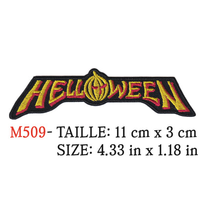 MAXIMUMPATCHES - Ecusson Patch Brodé Thermocollant - 11 cm x 3 cm - Helloween Groupe Musique Rock Punk Hard Trash Métal Heavy Psychedelic