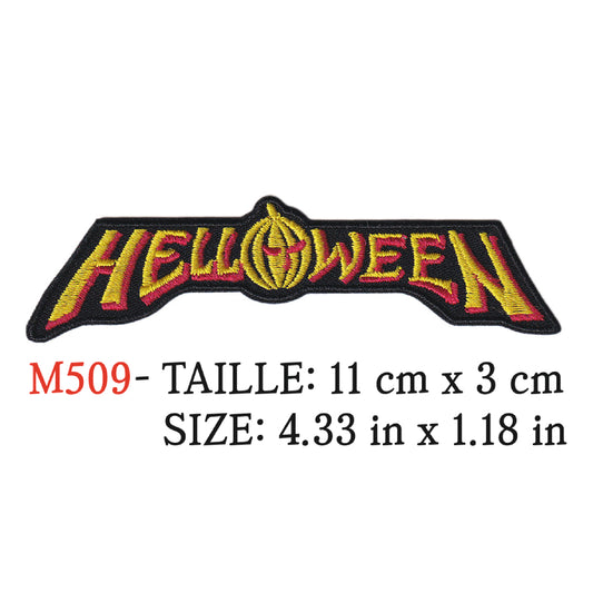 MAXIMUMPATCHES - Ecusson Patch Brodé Thermocollant - 11 cm x 3 cm - Helloween Groupe Musique Rock Punk Hard Trash Métal Heavy Psychedelic