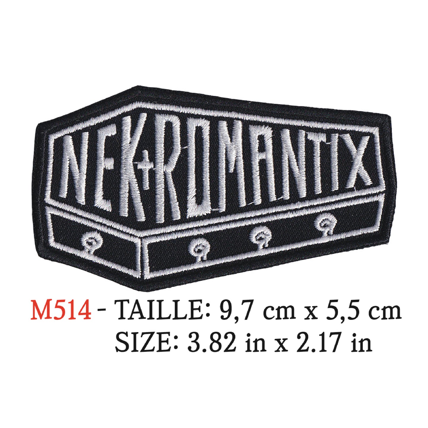 MAXIMUMPATCHES - Ecusson Patch Brodé Thermocollant - 9,7 cm x 5,5 cm - Nekromantix Groupe Musique Rock Punk Hard Trash Métal Heavy Psychedelic