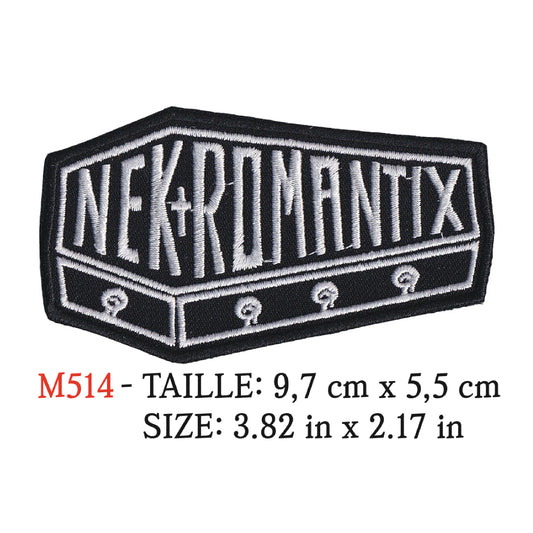 MAXIMUMPATCHES - Ecusson Patch Brodé Thermocollant - 9,7 cm x 5,5 cm - Nekromantix Groupe Musique Rock Punk Hard Trash Métal Heavy Psychedelic